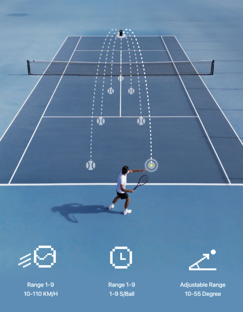 Nisplay N3 - Portable Tennis Ball Machine with App control and horizontal oscillation