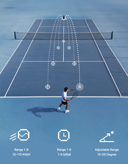 Nisplay N3 - Portable Tennis Ball Machine with App control and horizontal oscillation