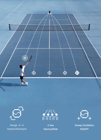 Nisplay N3 - Portable Tennis Ball Machine with App control and horizontal oscillation